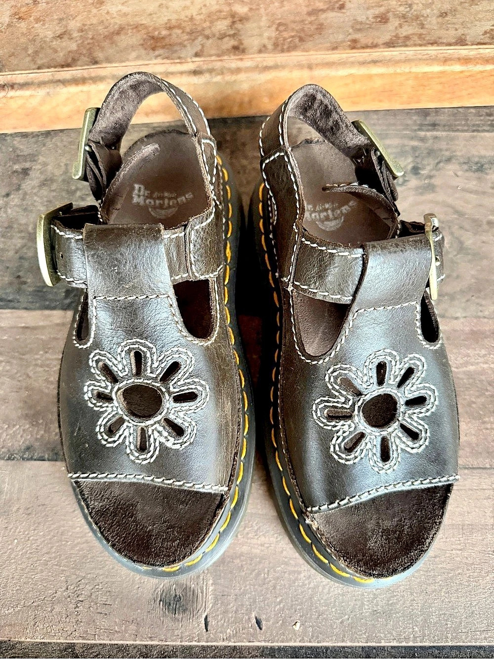 Dr. Martens Dunnet Flower Sandals Brown US 6